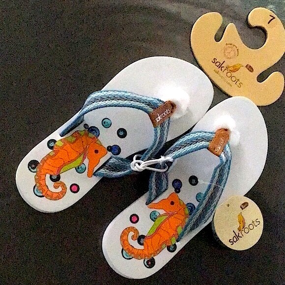 Seahorse flip flops Size7🐚 🌊 - Picture 7 of 8